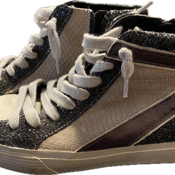 SHU SHOP ROXANNE BLACK GLITTER SNEAKERS - Picture 4 of 6